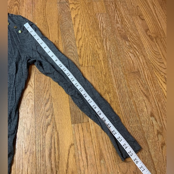 H&M Fine-Knit Mock Neck Sweater Gold Button Detail Grey Size L - Picture 8 of 8